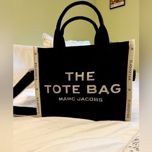Marc Jacobs Medium Canvas Traveler Tote Bag + Purse Organizer - Black - LIKE NEW